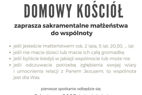 Zapraszamy do Domowego Kościoła