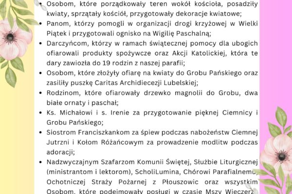 Podziękowania