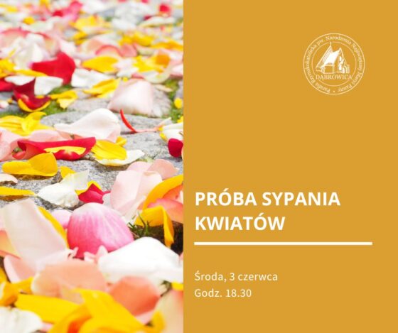 Próba sypania kwiatów